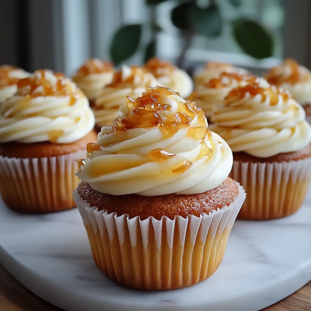 Honey Peach Cream Cheese Cupcakes