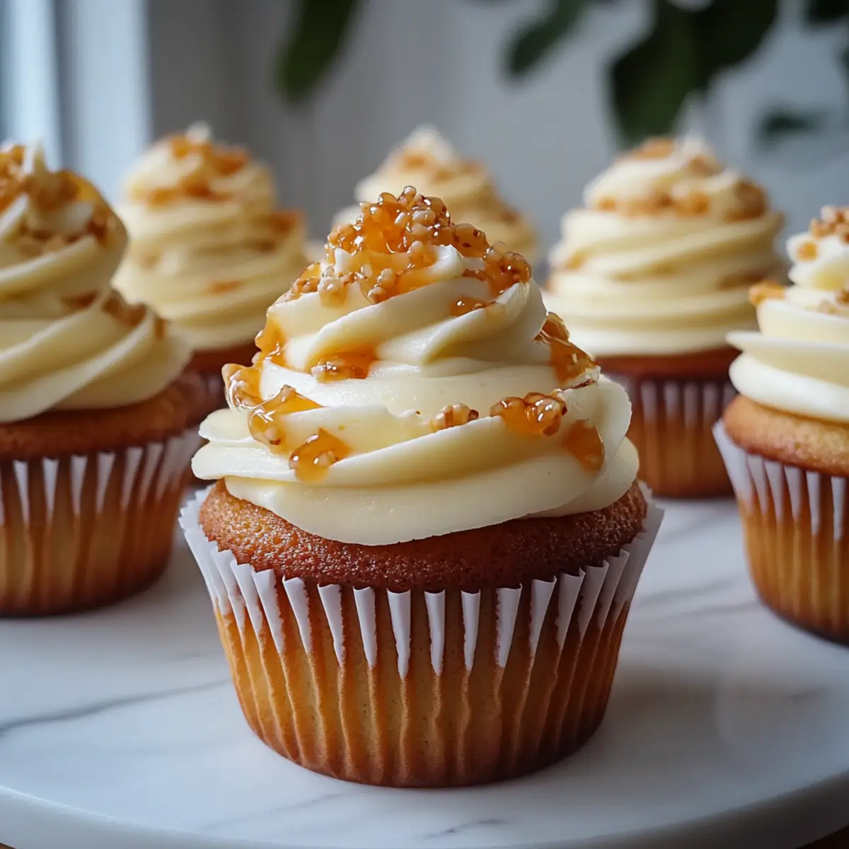 Honey Peach Cream Cheese Cupcakes