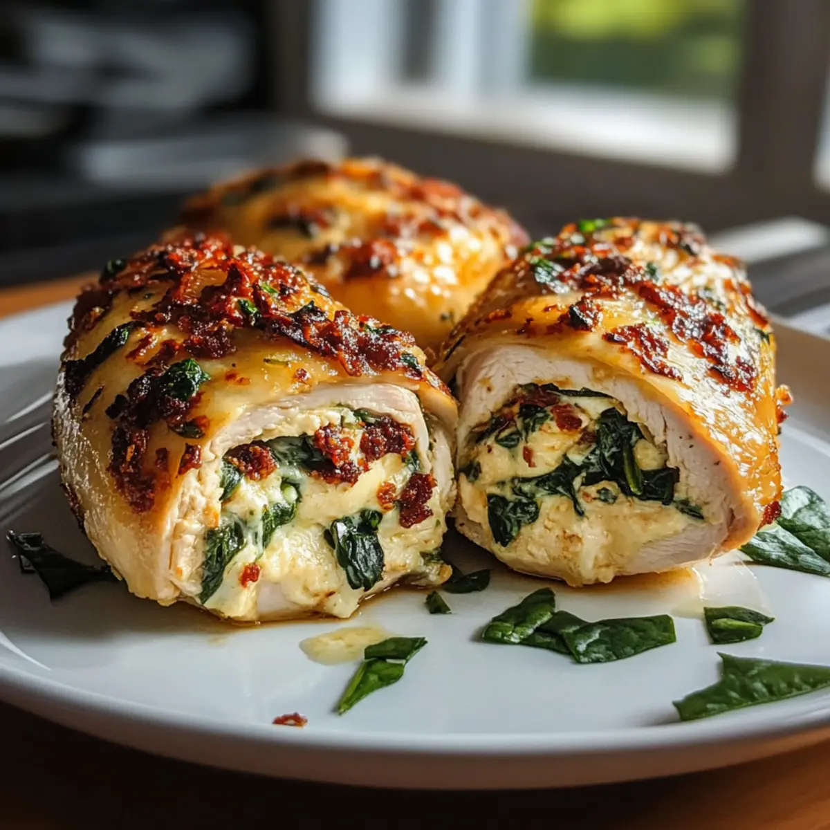 Sundried Tomato Spinach and Cheese Stuffed Chicken