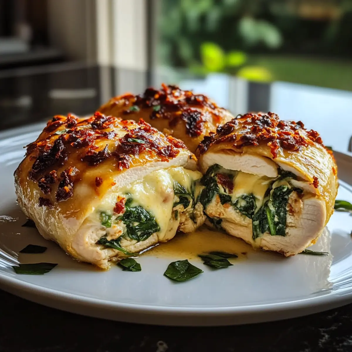 Sundried Tomato Spinach and Cheese Stuffed Chicken