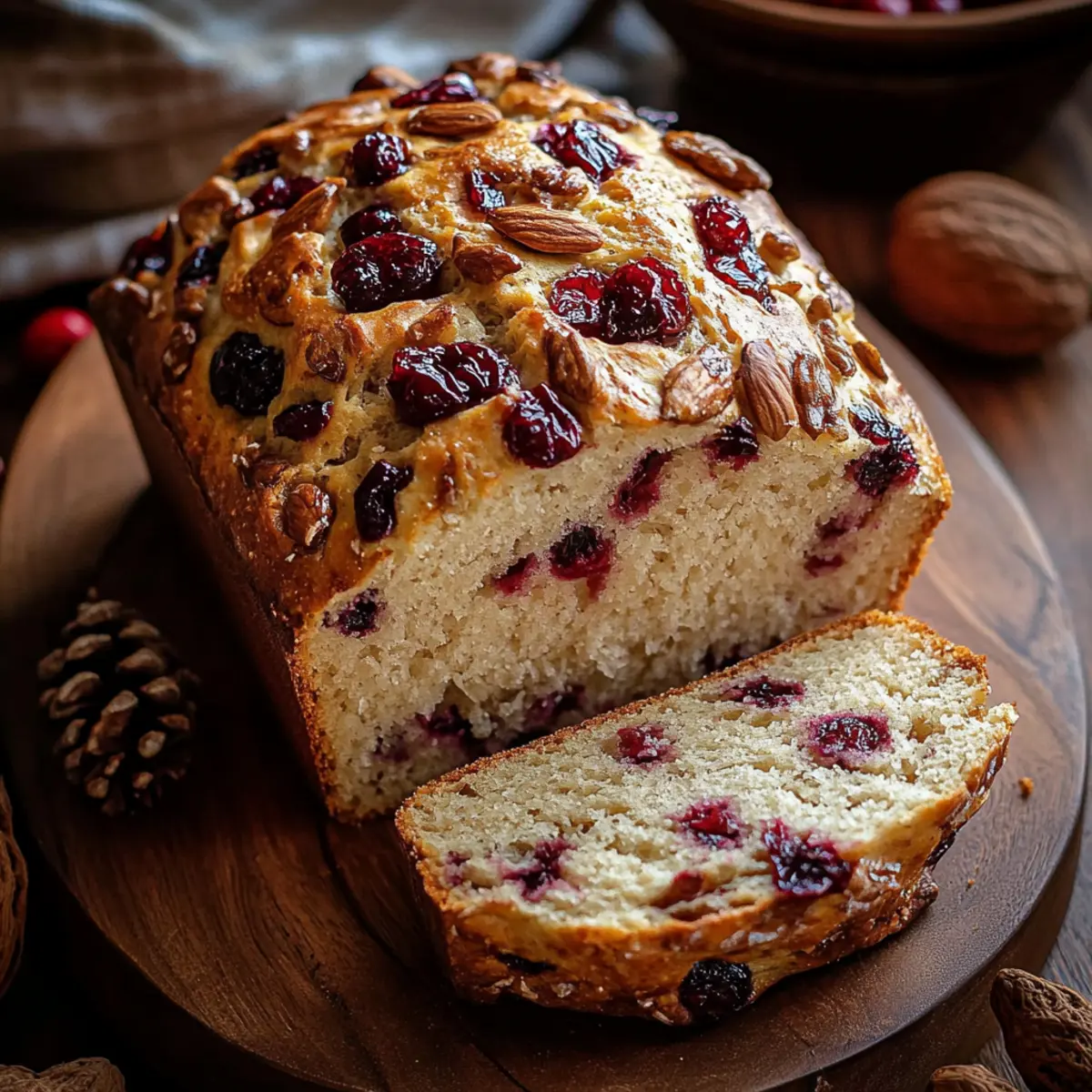 Warm Cranberry Walnut Bread