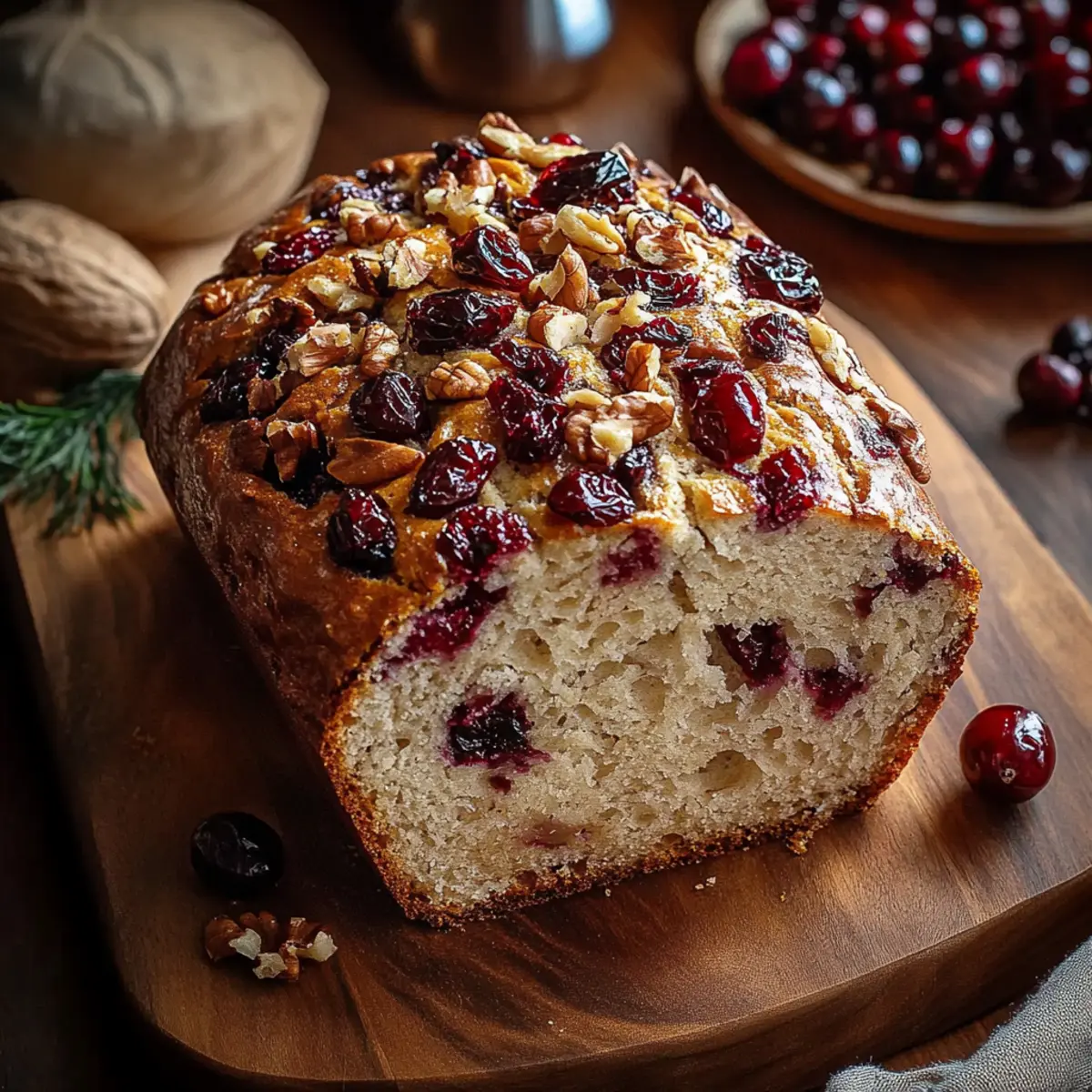 Warm Cranberry Walnut Bread