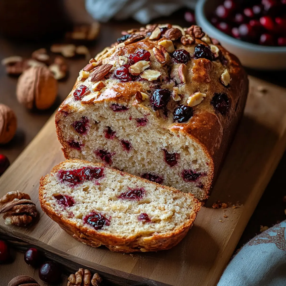 Warm Cranberry Walnut Bread