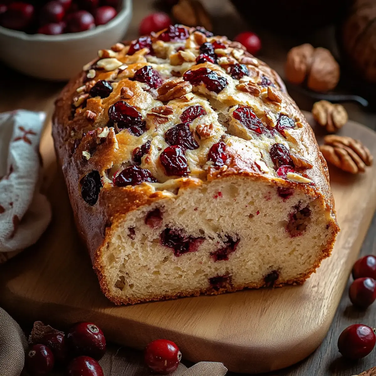 Warm Cranberry Walnut Bread