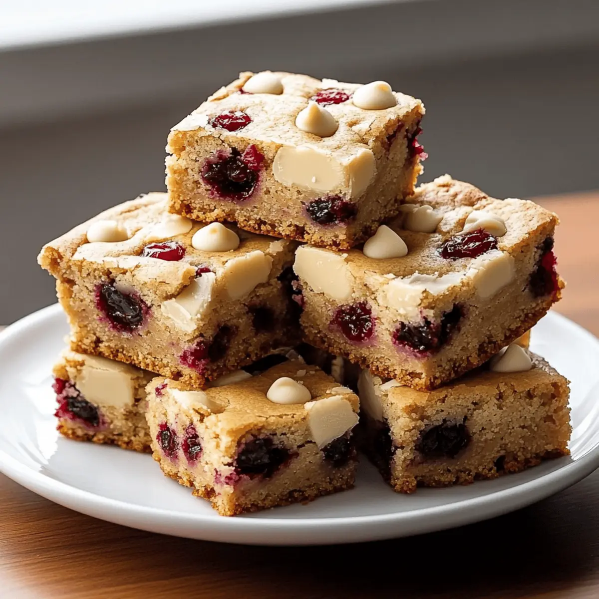 White Chocolate Cranberry Blondies