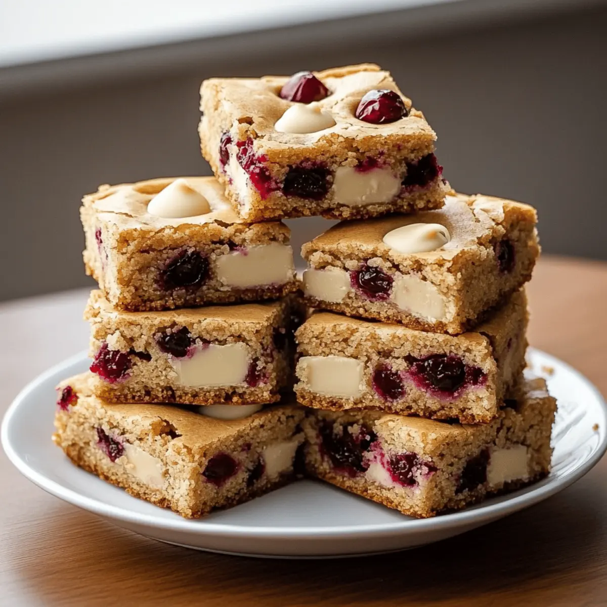 White Chocolate Cranberry Blondies