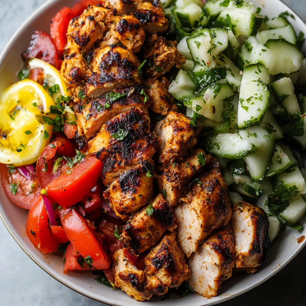 Air Fryer Chicken Doner Kebab Platter