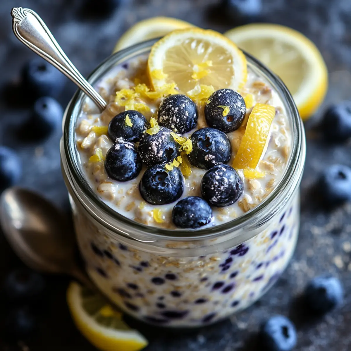 Blueberry Lemon Cheesecake Overnight Oats