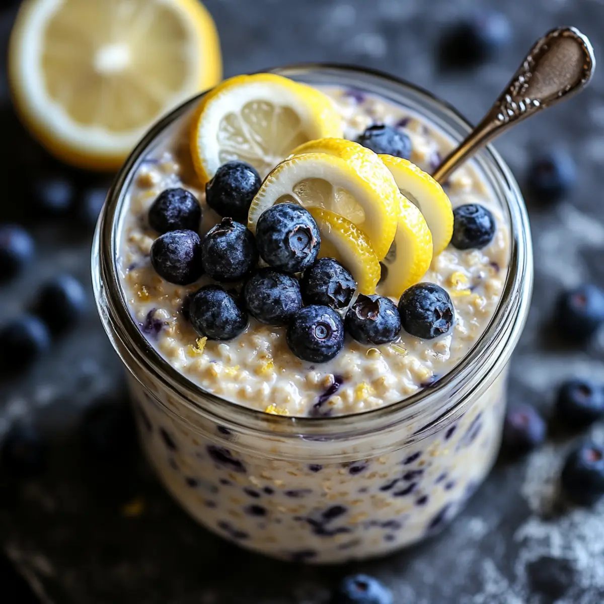 Blueberry Lemon Cheesecake Overnight Oats