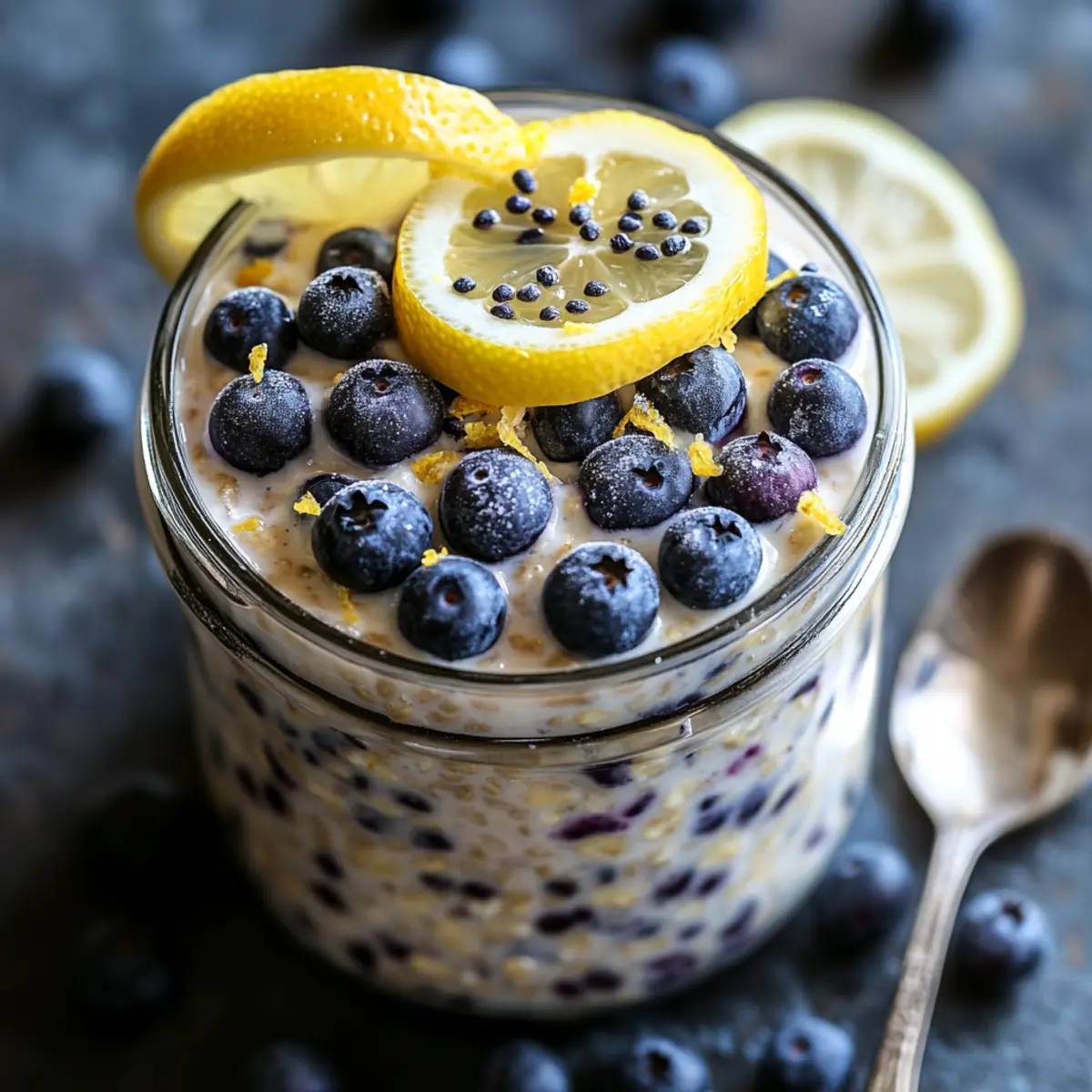 Blueberry Lemon Cheesecake Overnight Oats