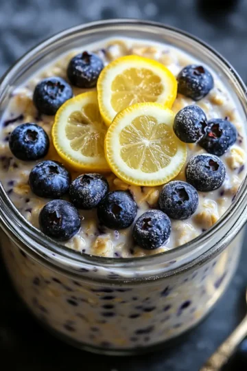 Blueberry Lemon Cheesecake Overnight Oats