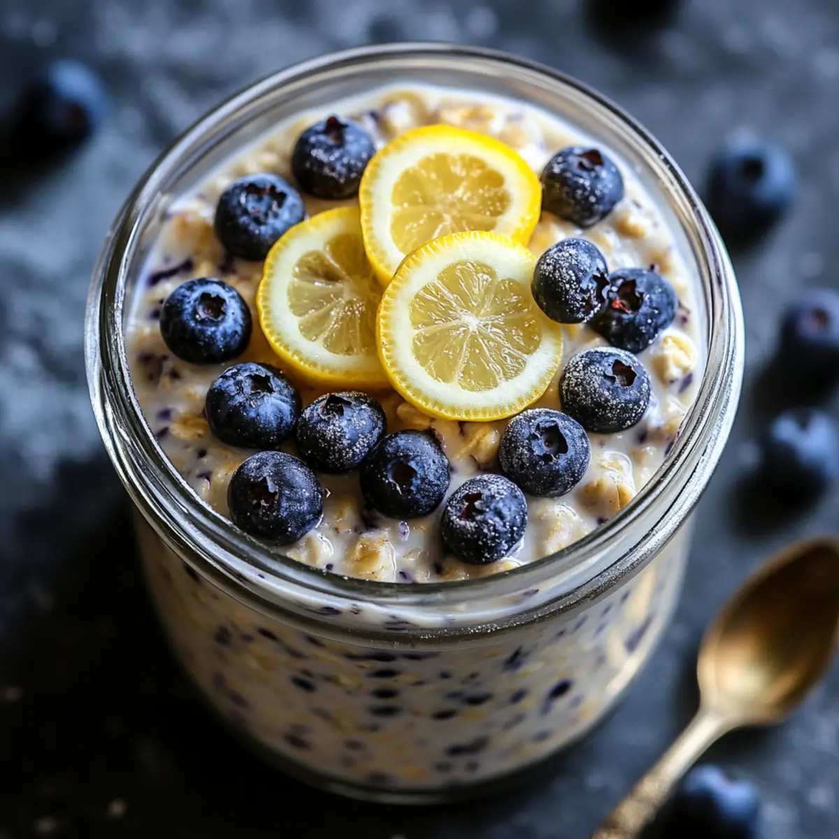 Blueberry Lemon Cheesecake Overnight Oats