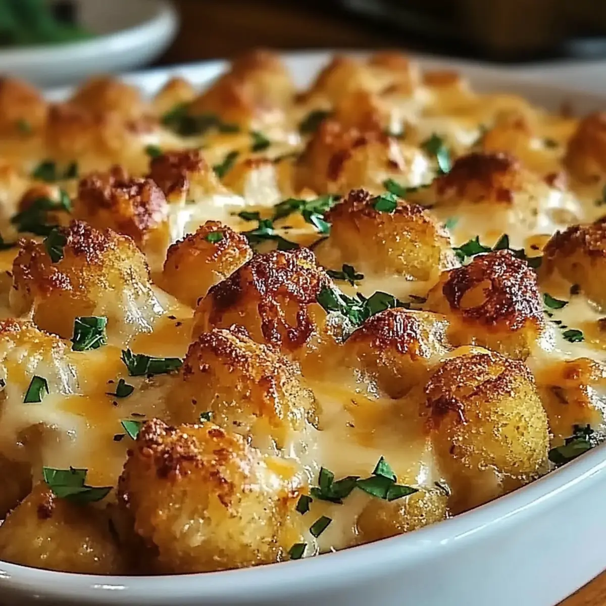 Cheddar Ranch Chicken Tater Tot Bake