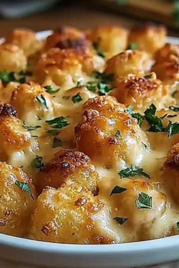 Cheddar Ranch Chicken Tater Tot Bake