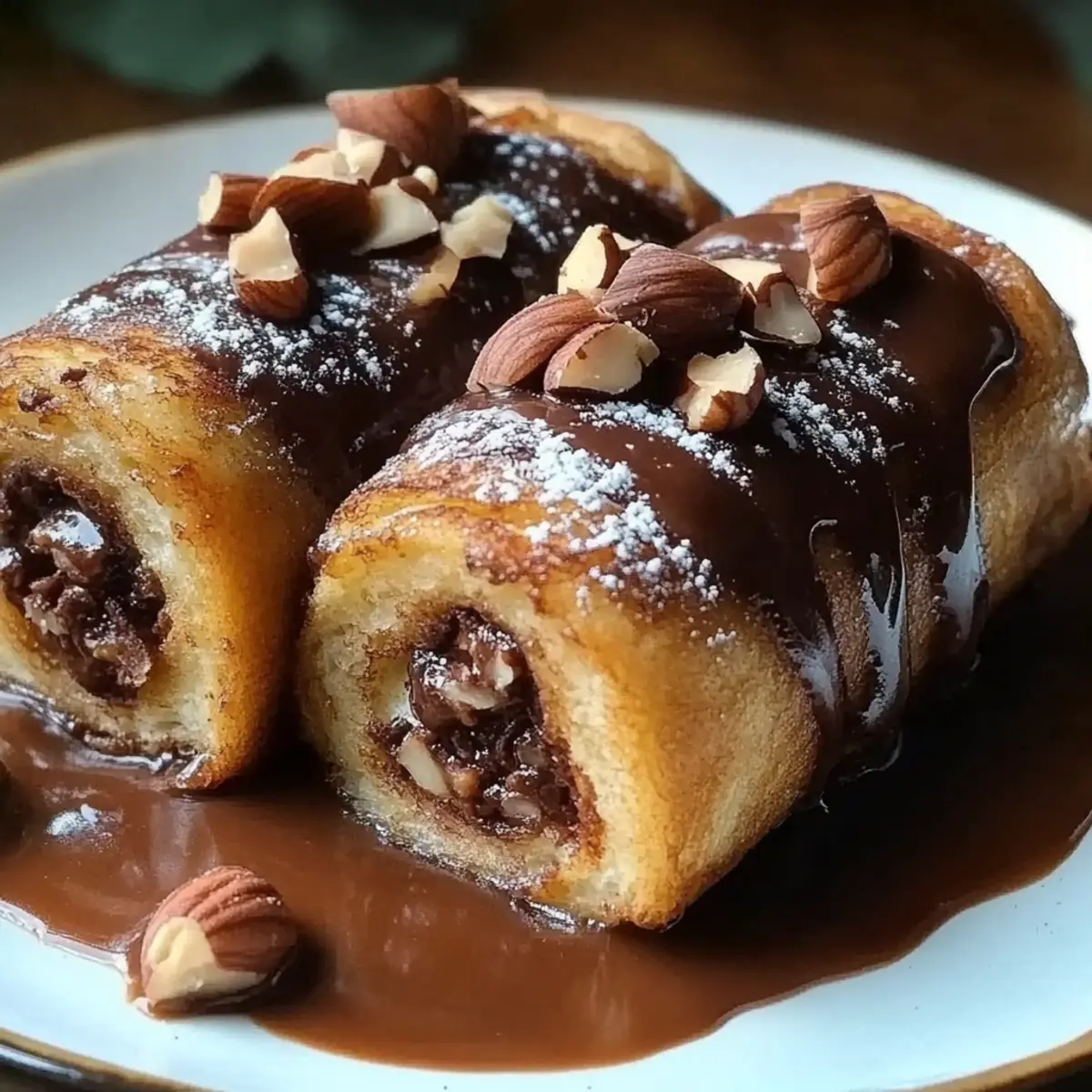 Chocolate Hazelnut French Toast Roll-Ups