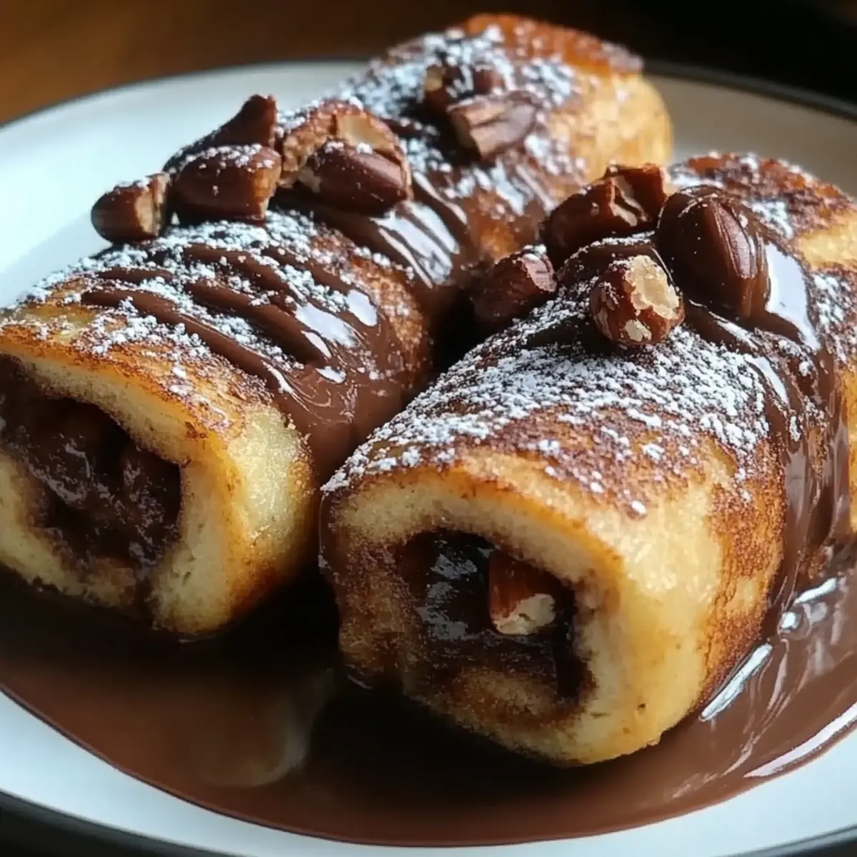 Chocolate Hazelnut French Toast Roll-Ups