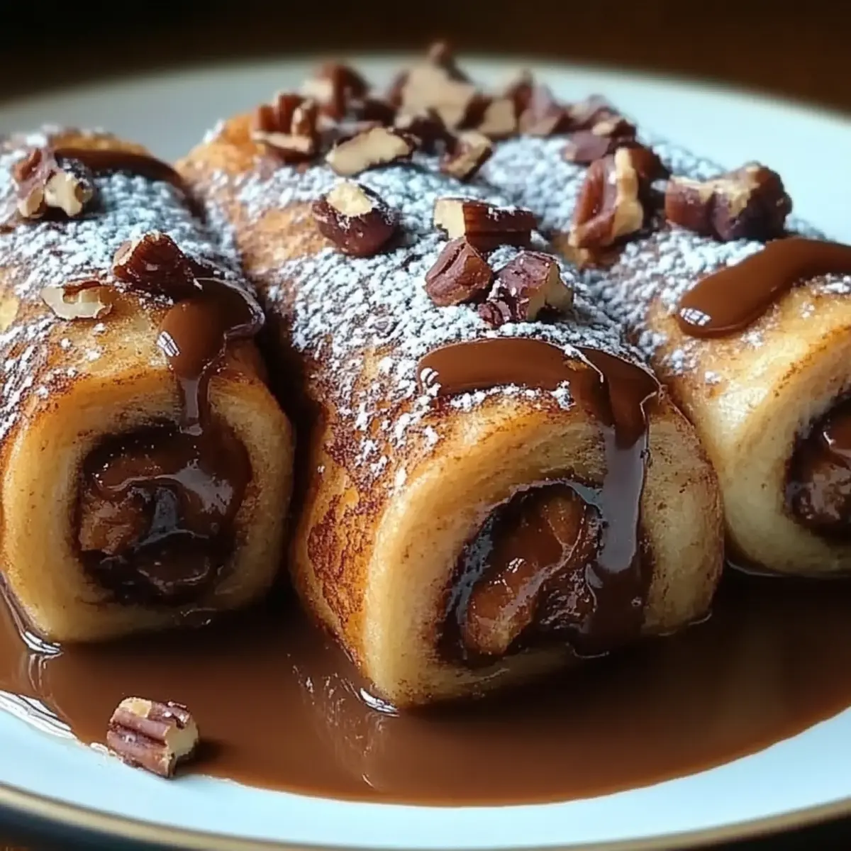Chocolate Hazelnut French Toast Roll-Ups