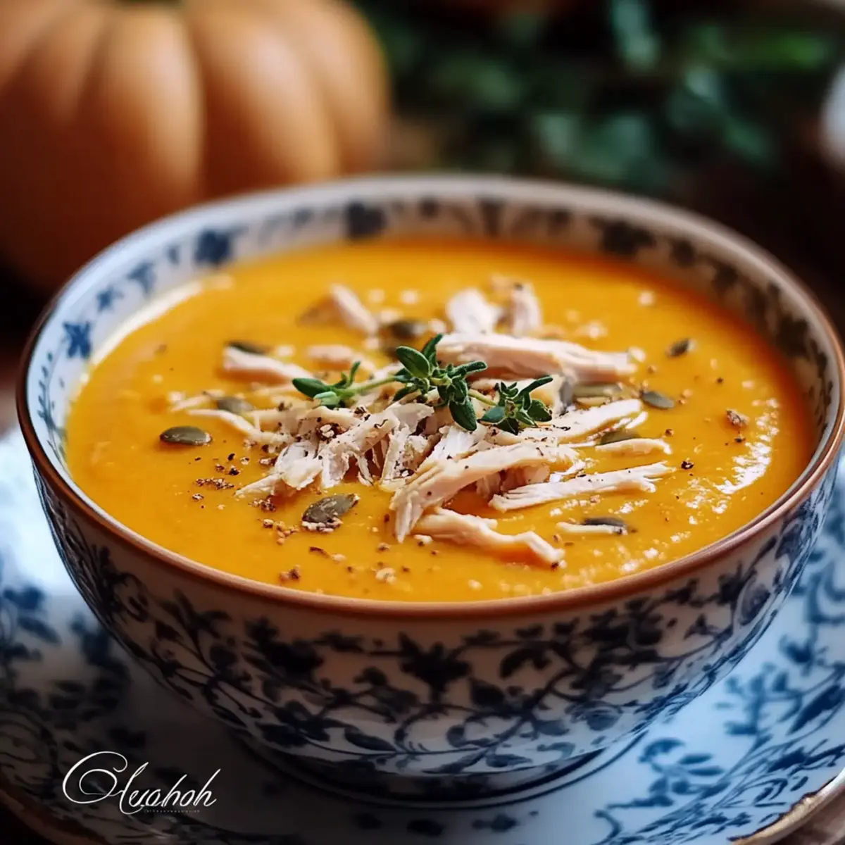 Creamy Pumpkin Turkey Soup