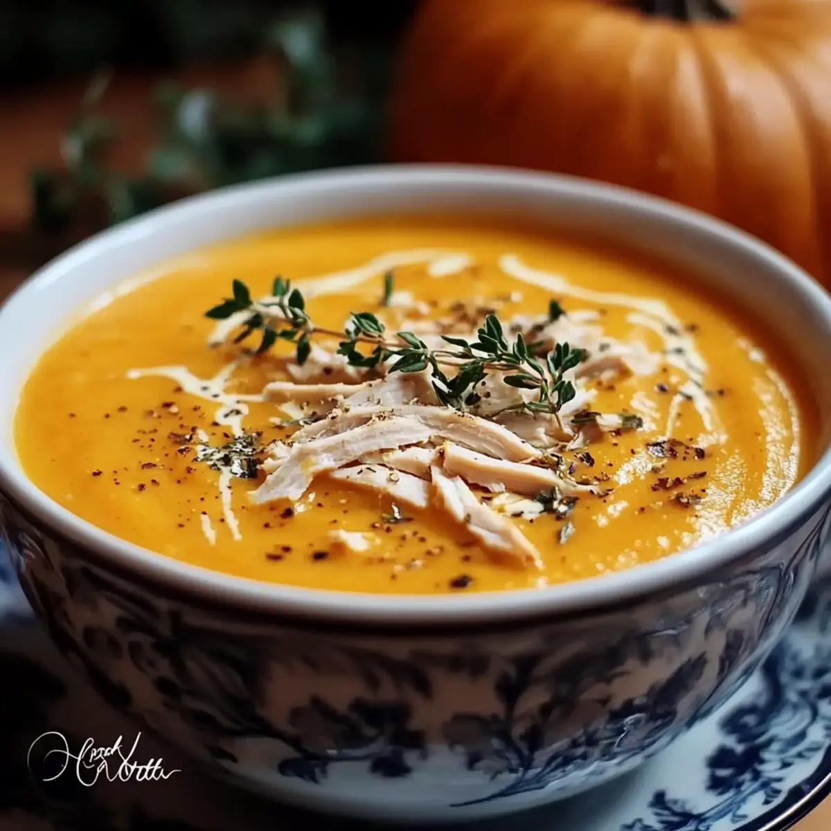 Creamy Pumpkin Turkey Soup