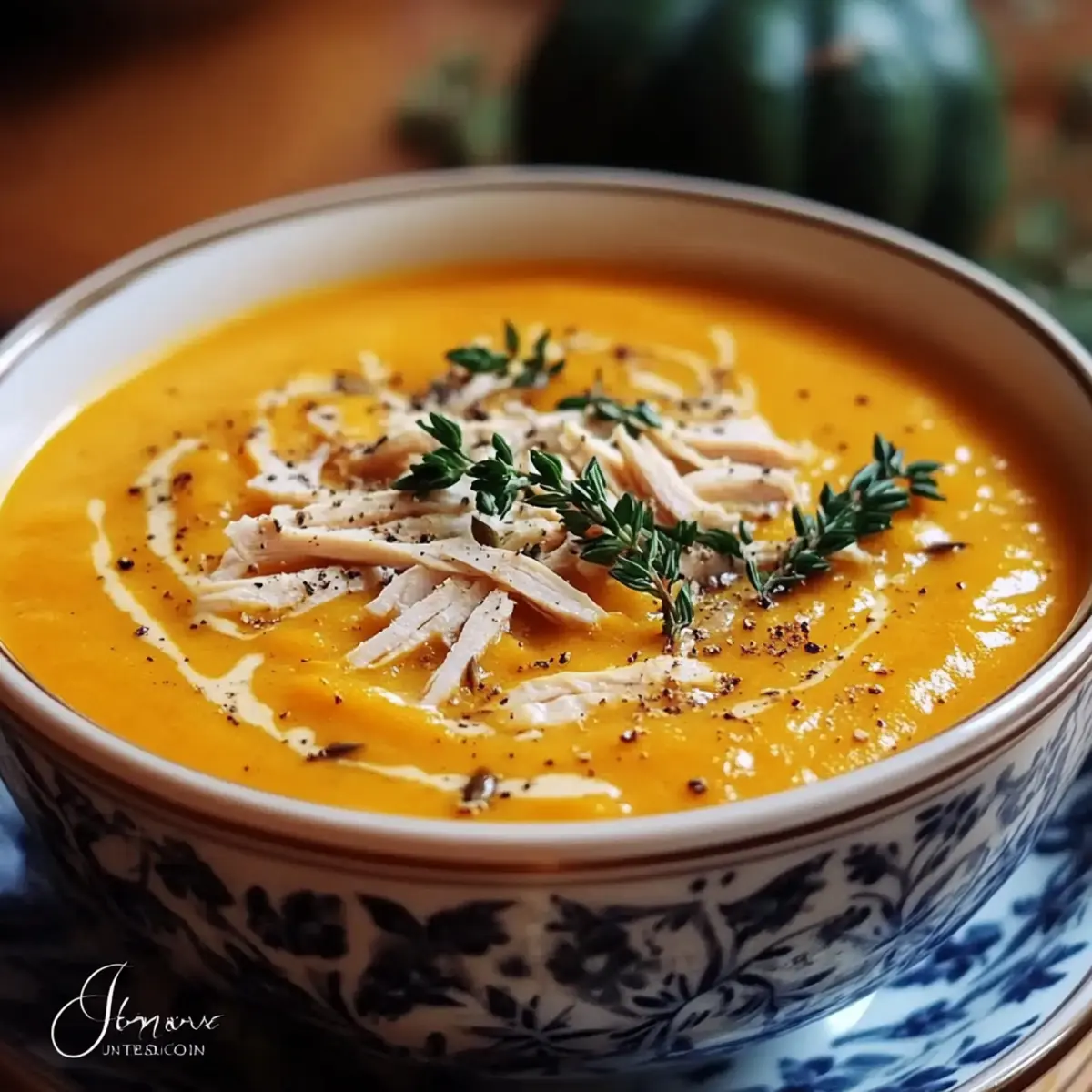 Creamy Pumpkin Turkey Soup