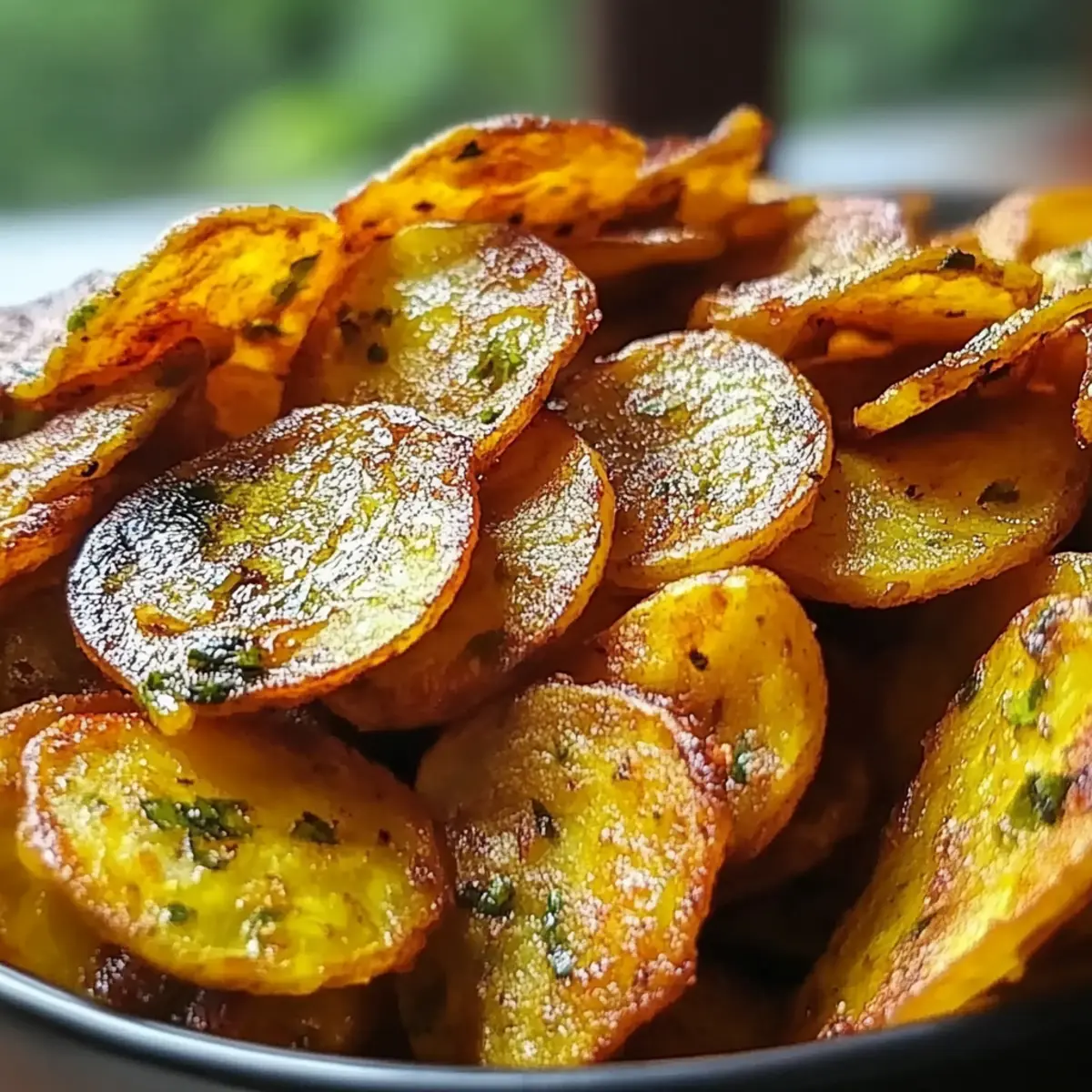 Crunchy Fried Green Plantain Chips