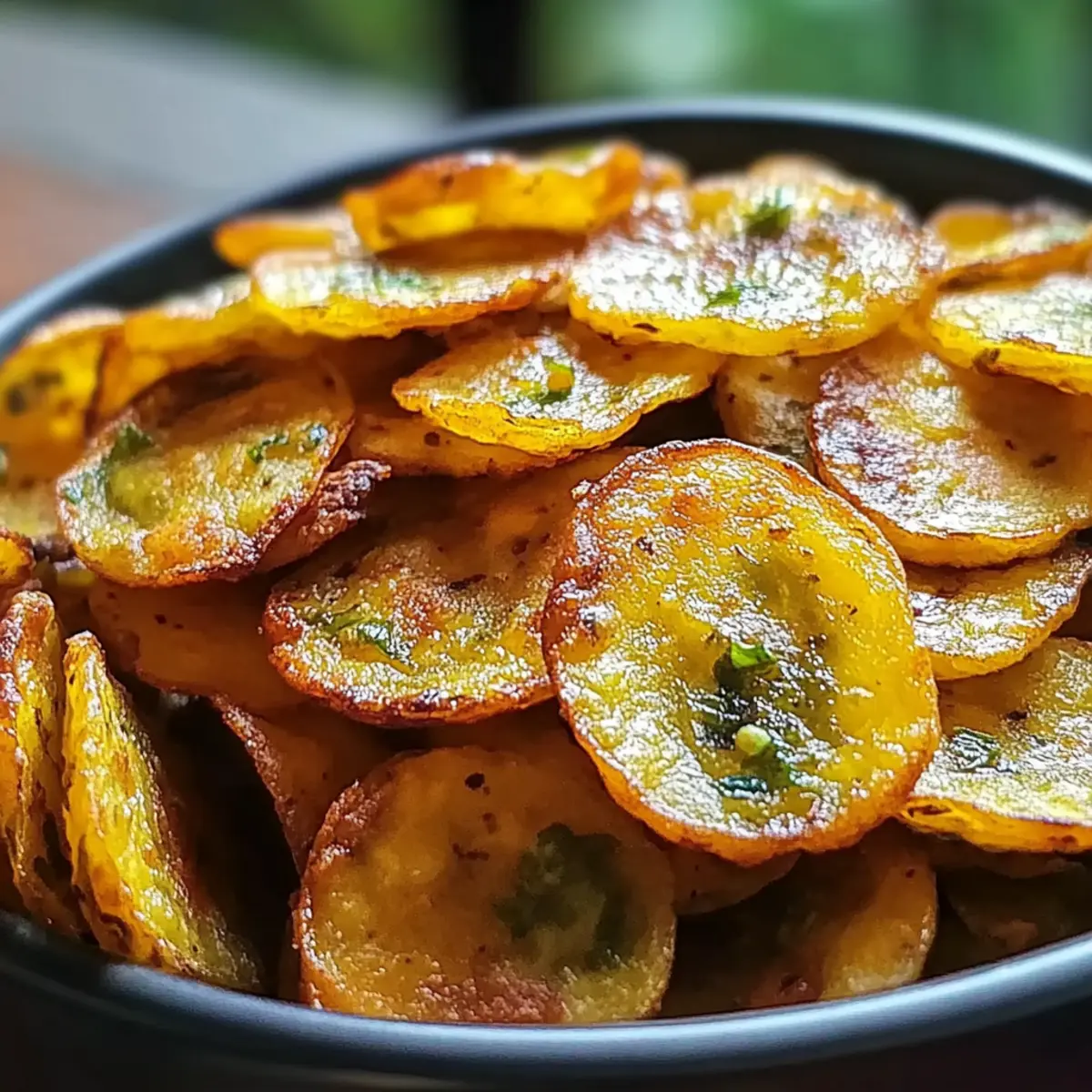 Crunchy Fried Green Plantain Chips
