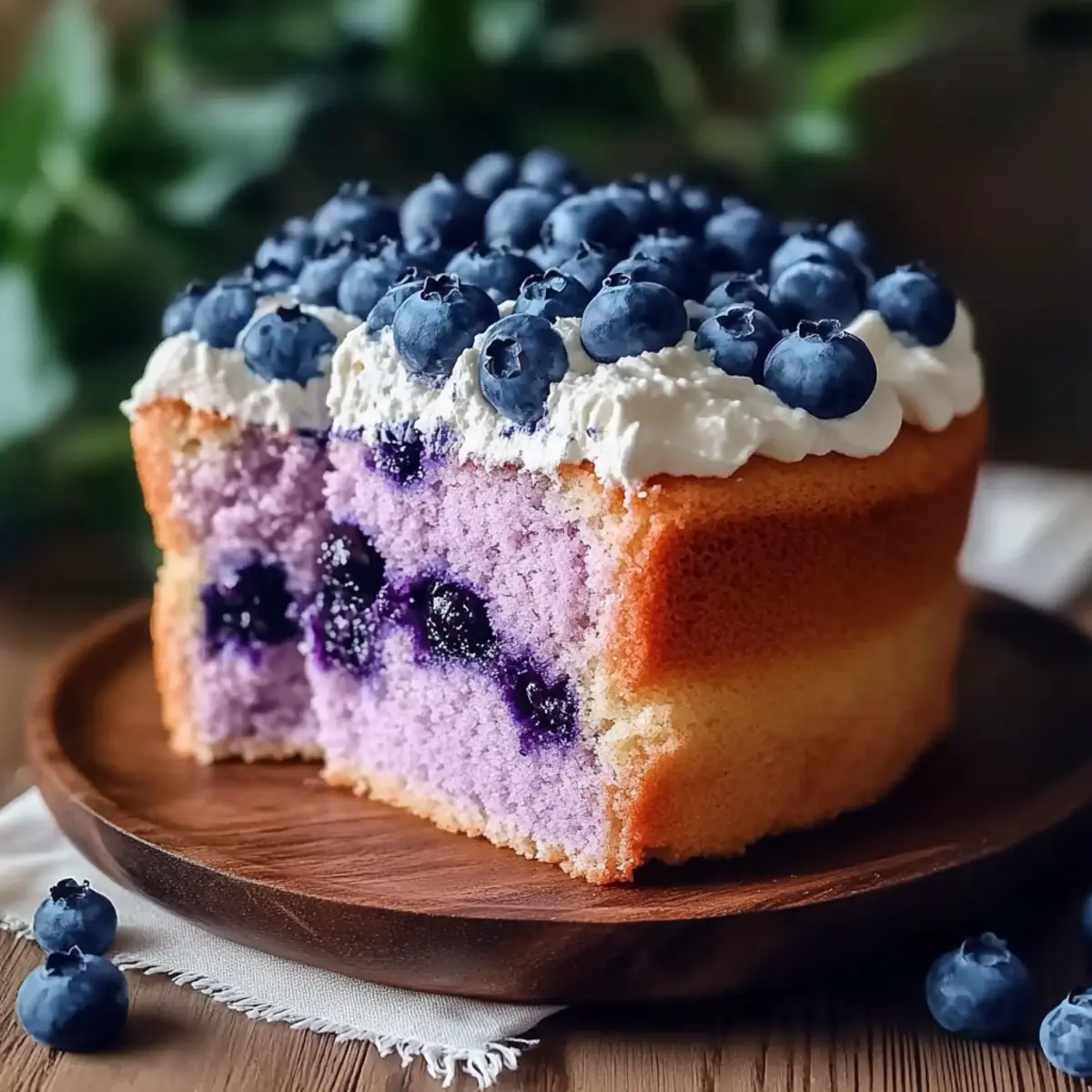 Fluffy Blueberry Chiffon Cake