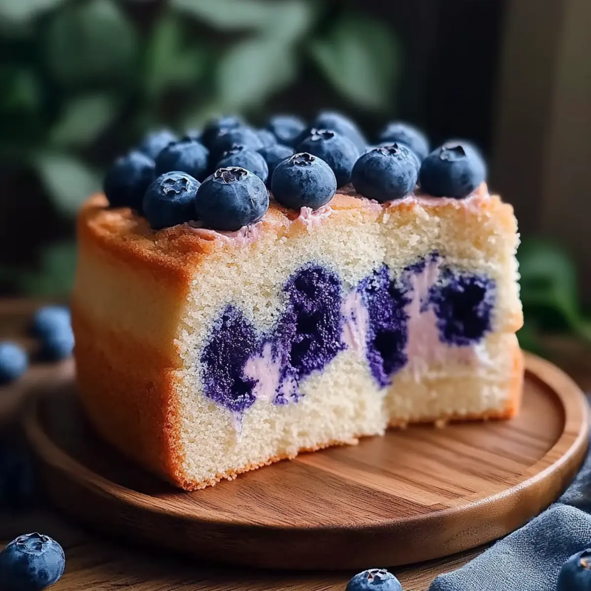 Fluffy Blueberry Chiffon Cake