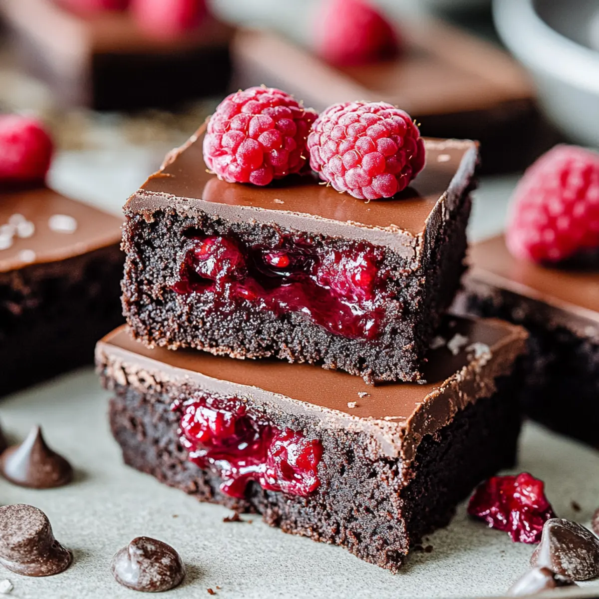 Holiday Raspberry Mocha No Bake Brownies