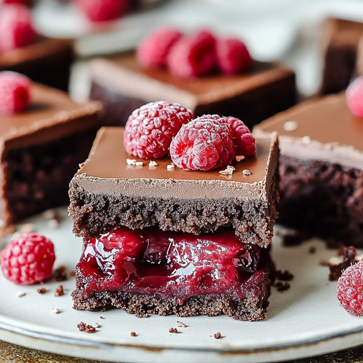 Holiday Raspberry Mocha No Bake Brownies