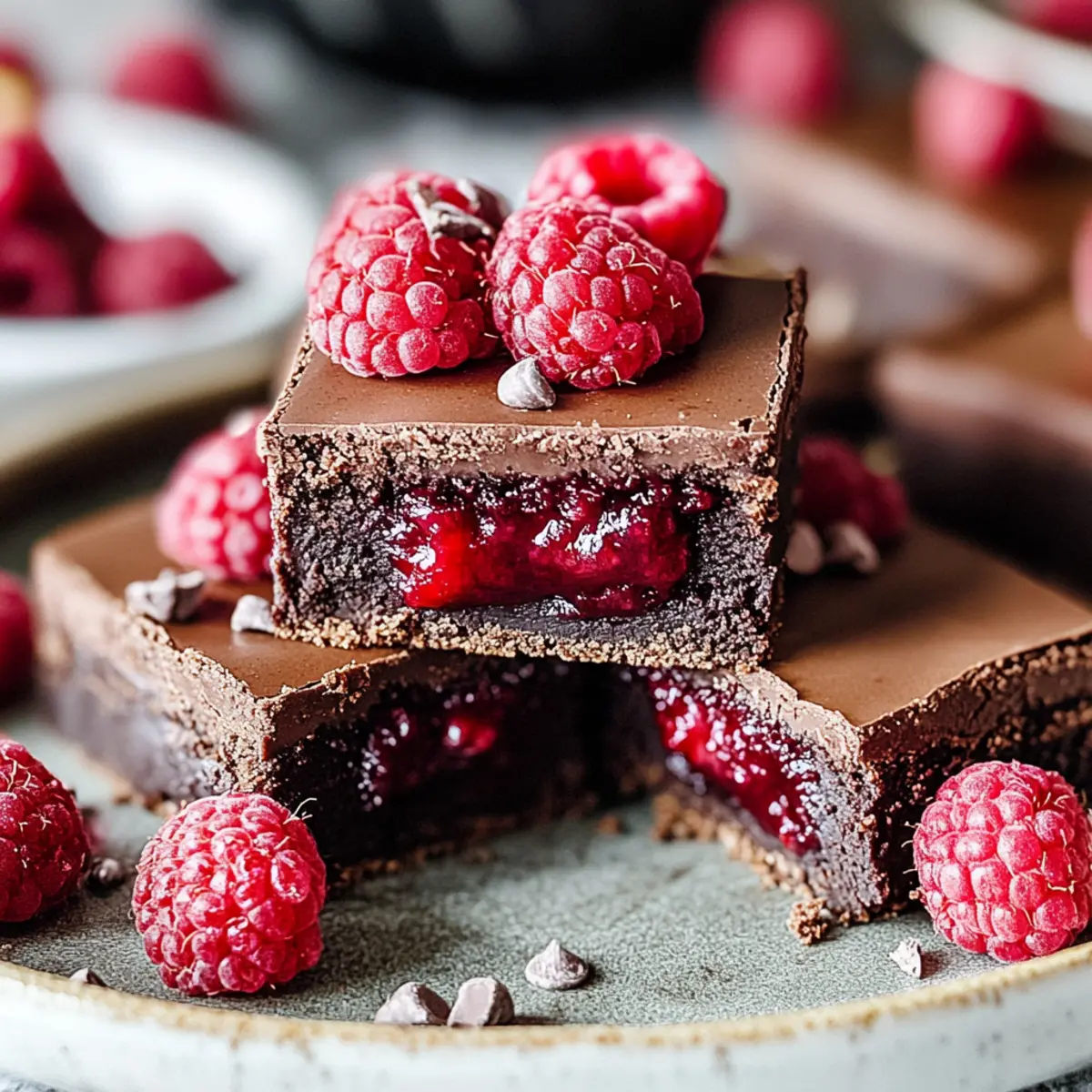 Holiday Raspberry Mocha No Bake Brownies