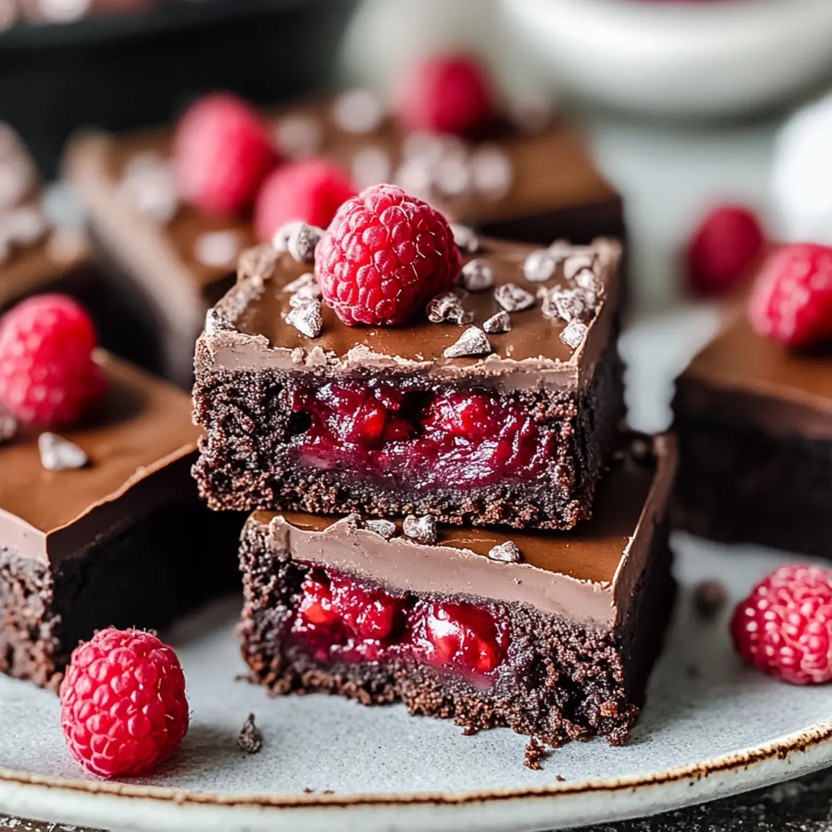 Holiday Raspberry Mocha No Bake Brownies