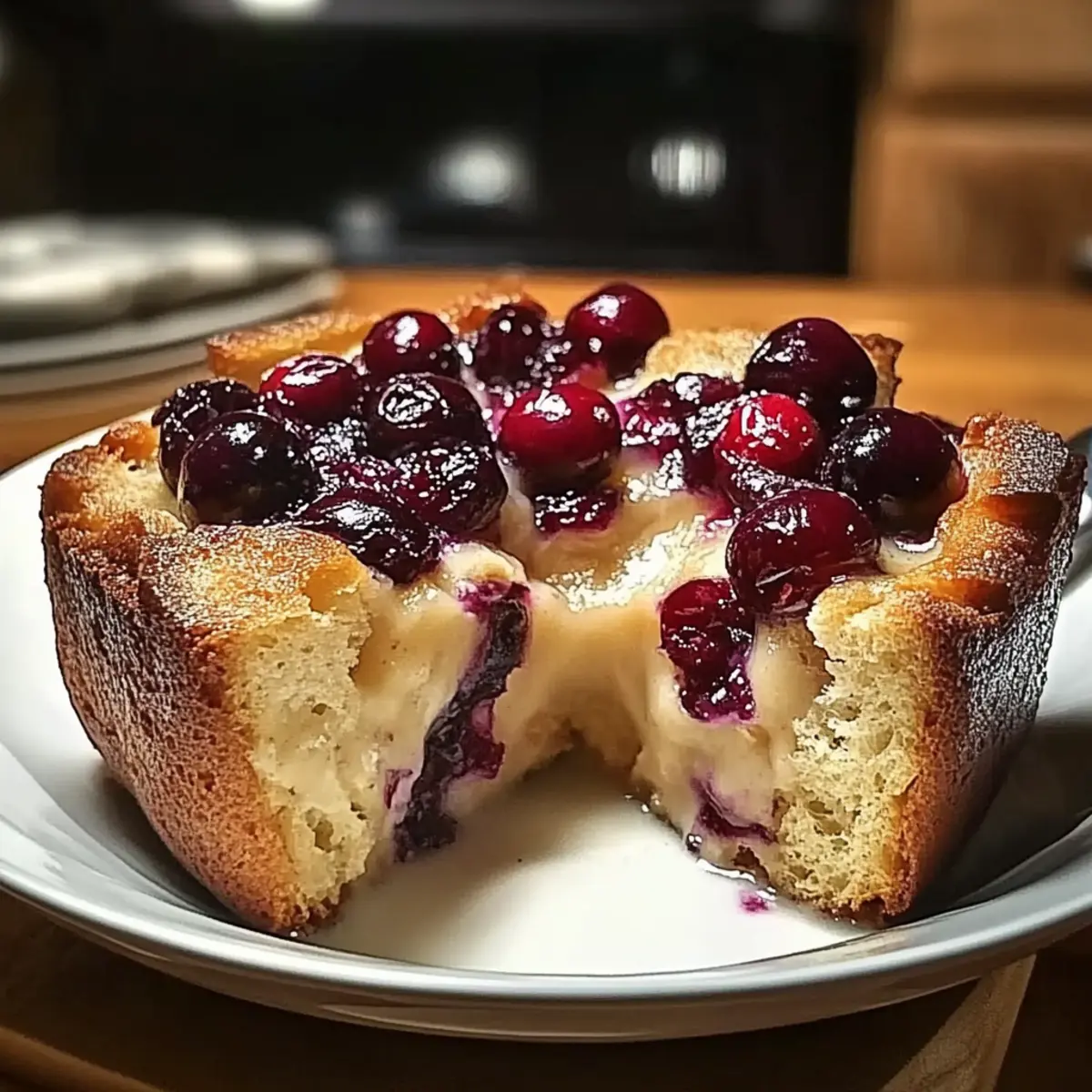 Maple Cranberry Bread Pudding