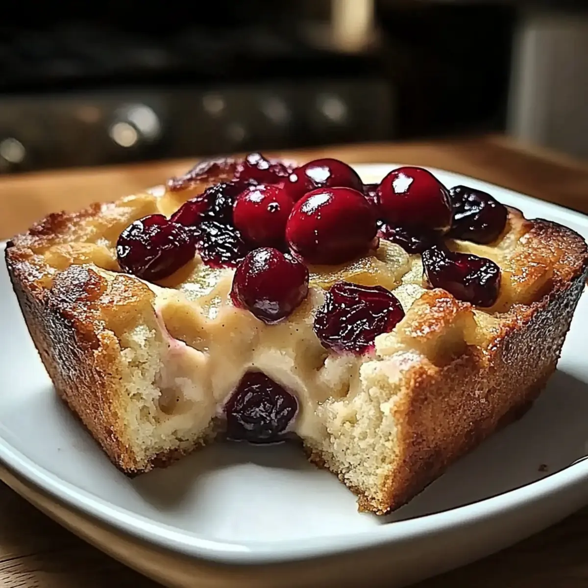 Maple Cranberry Bread Pudding