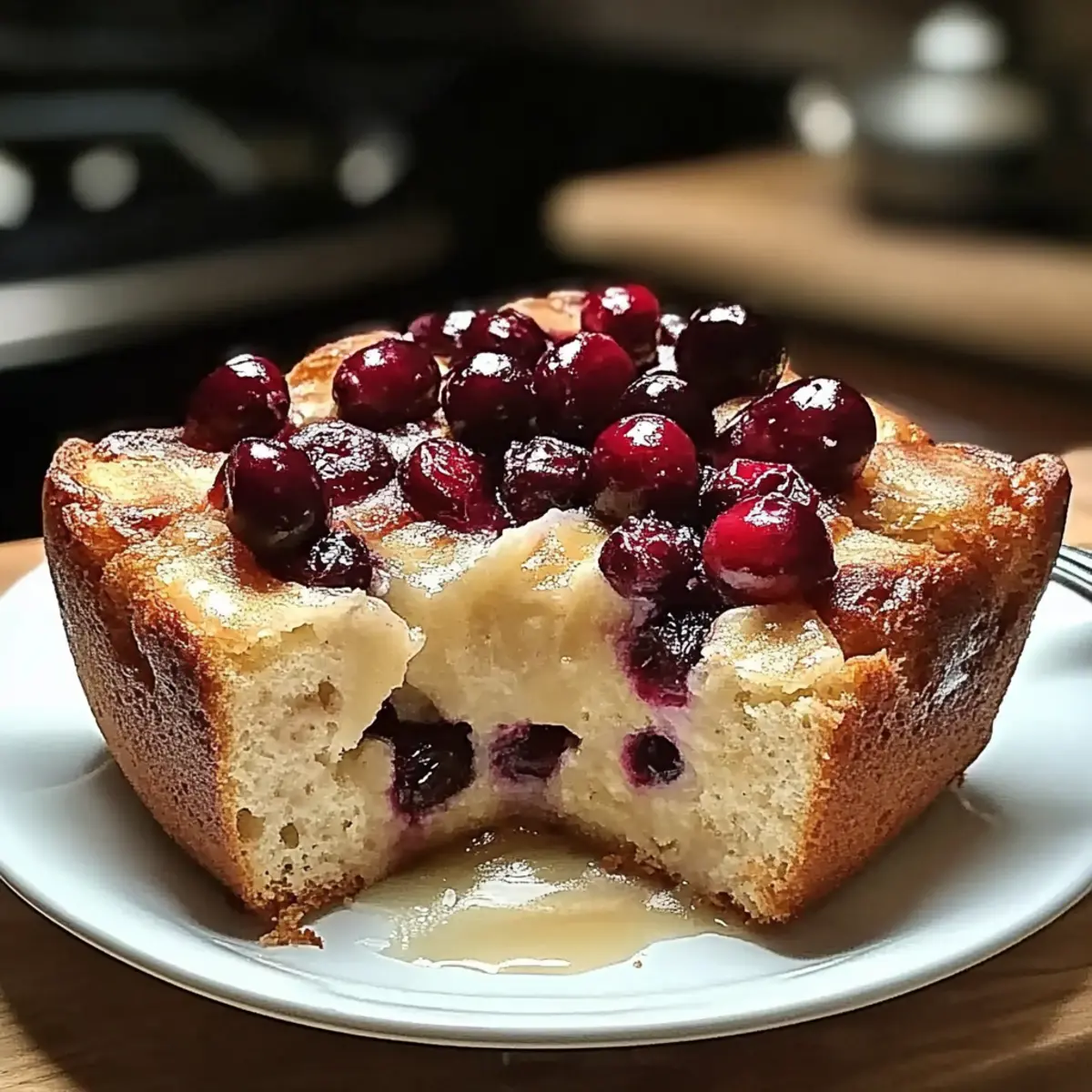 Maple Cranberry Bread Pudding
