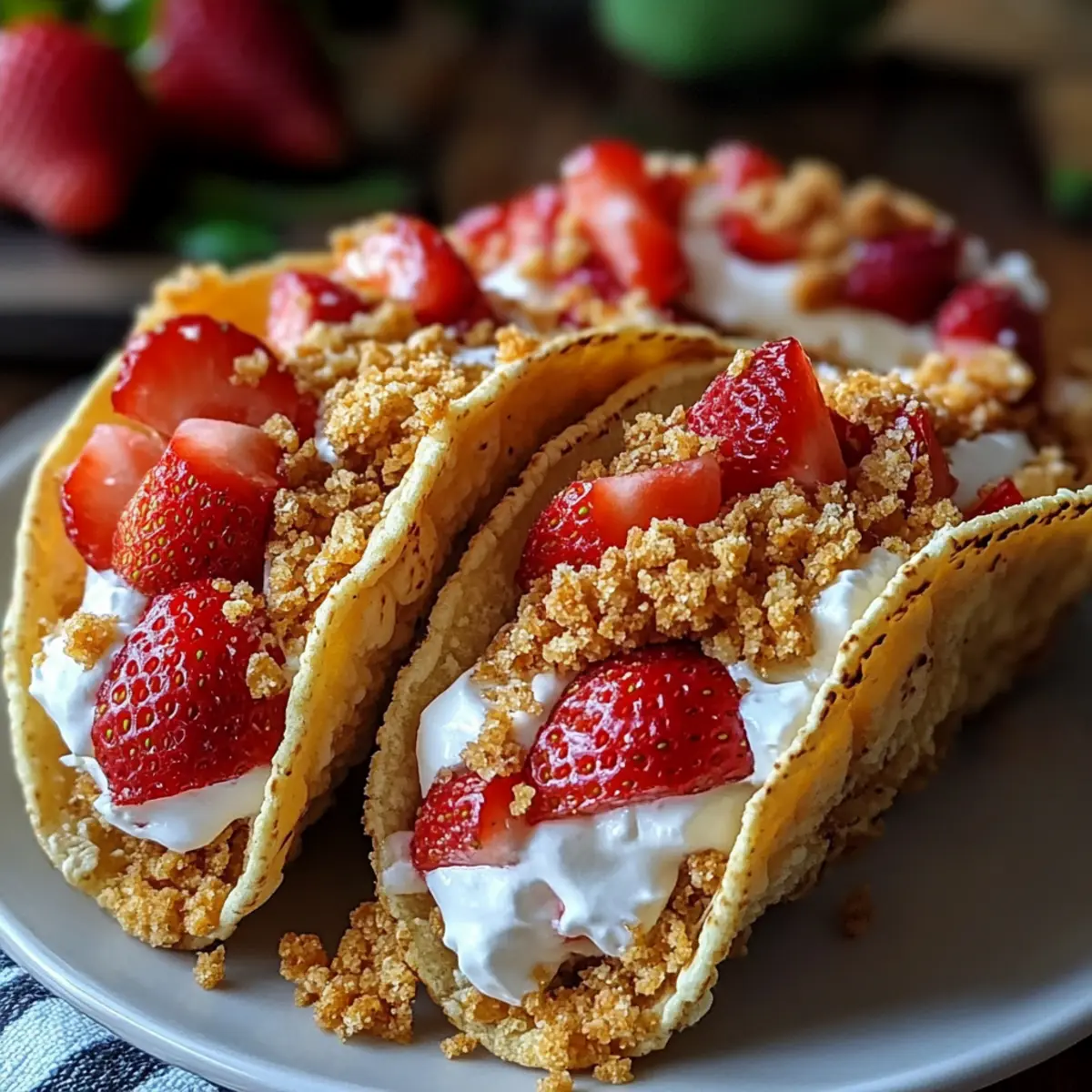 Strawberry Crunch Cheesecake Tacos