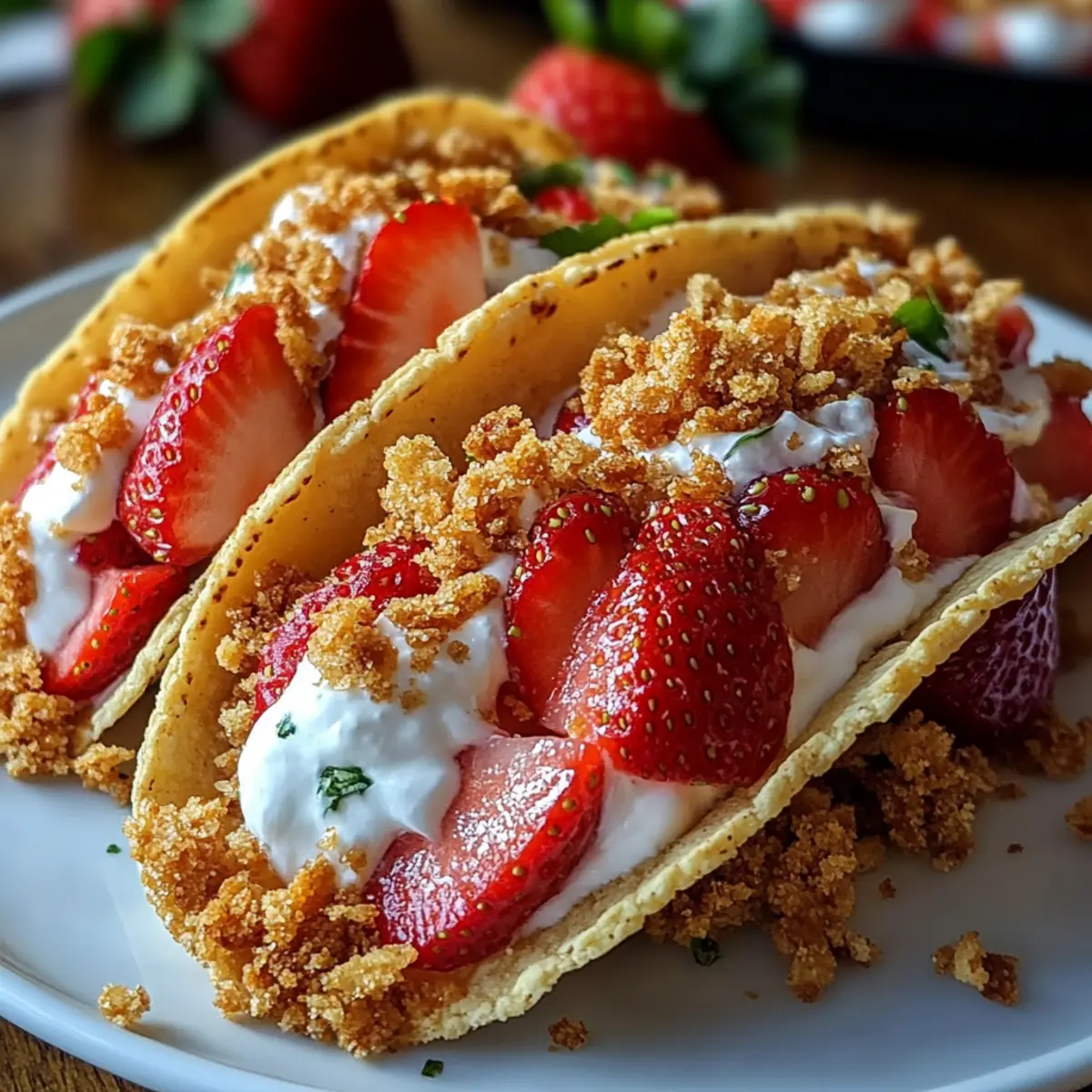 Strawberry Crunch Cheesecake Tacos