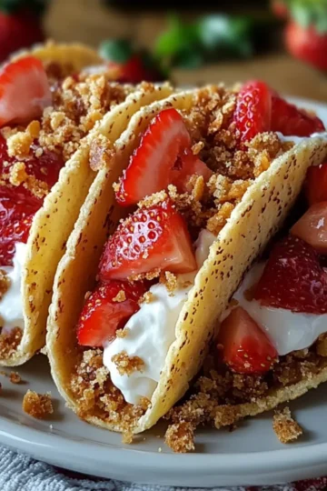 Strawberry Crunch Cheesecake Tacos