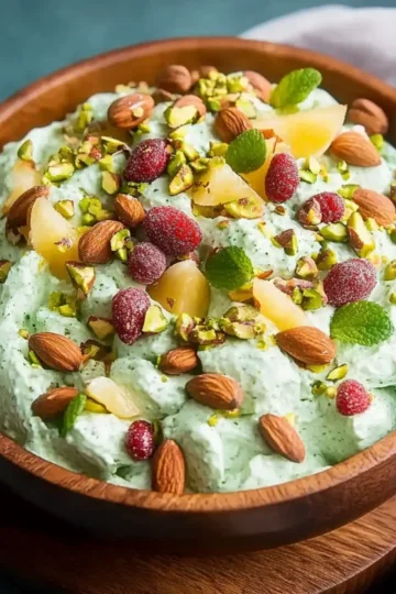 Traditional Watergate Fruit Salad with Pistachios