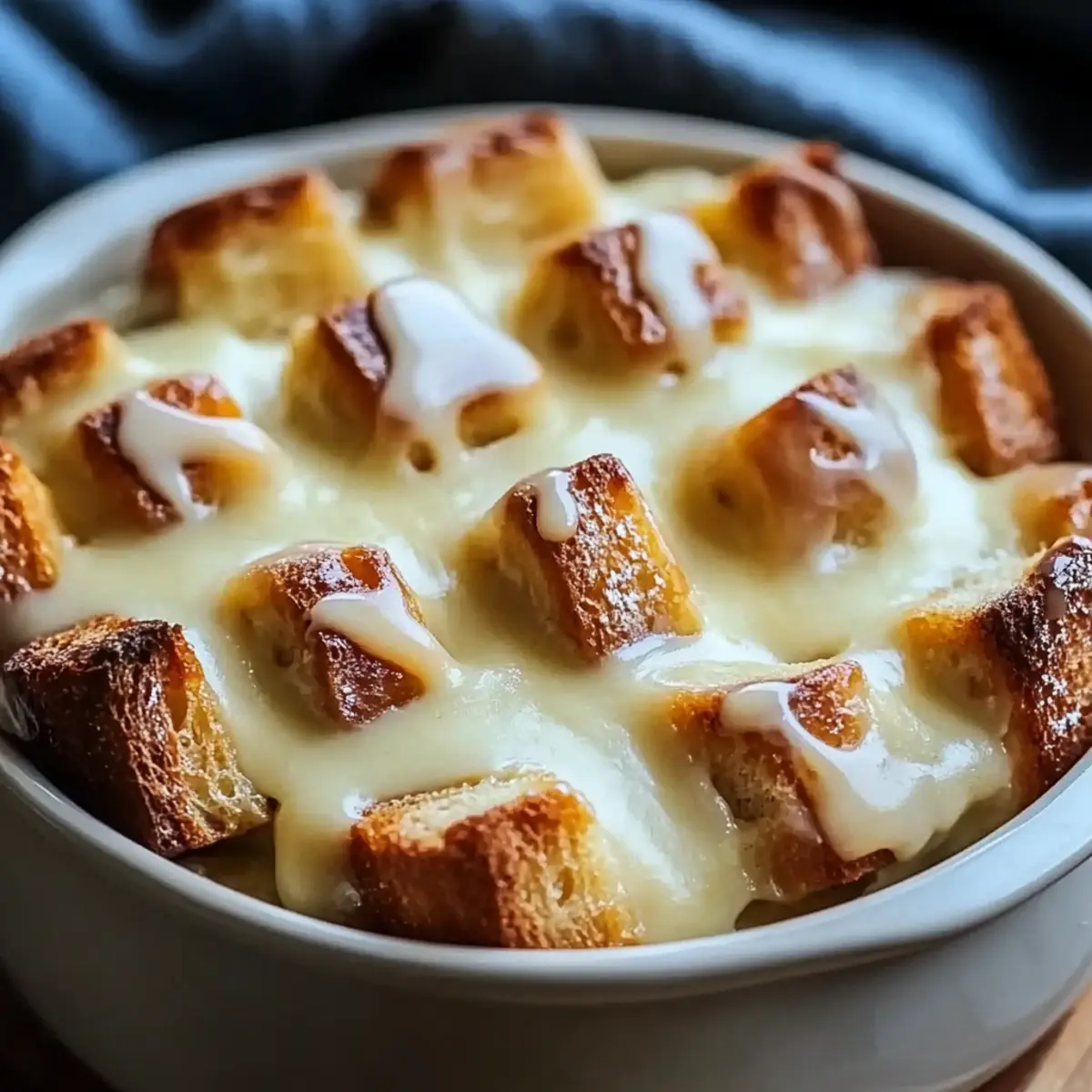 Bread Pudding With Warm Vanilla Sauce