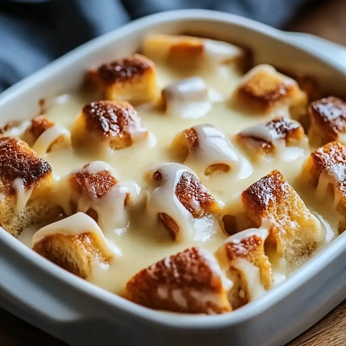 Bread Pudding With Warm Vanilla Sauce