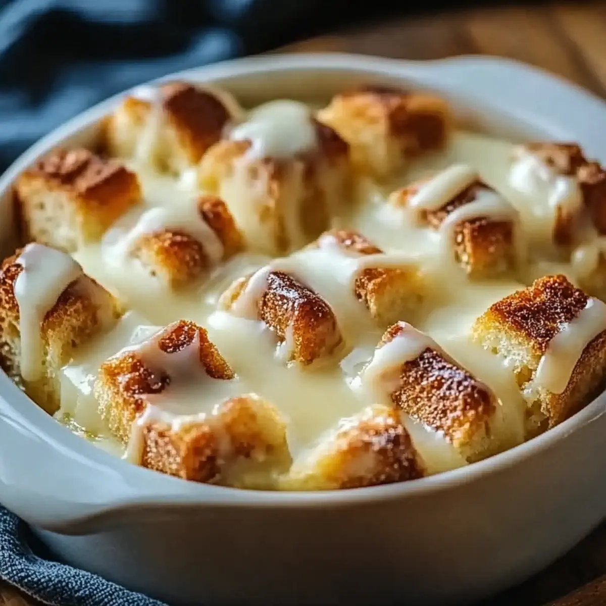 Bread Pudding With Warm Vanilla Sauce