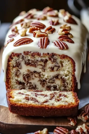 Butter Pecan Cake Loaf with Cream Cheese Icing