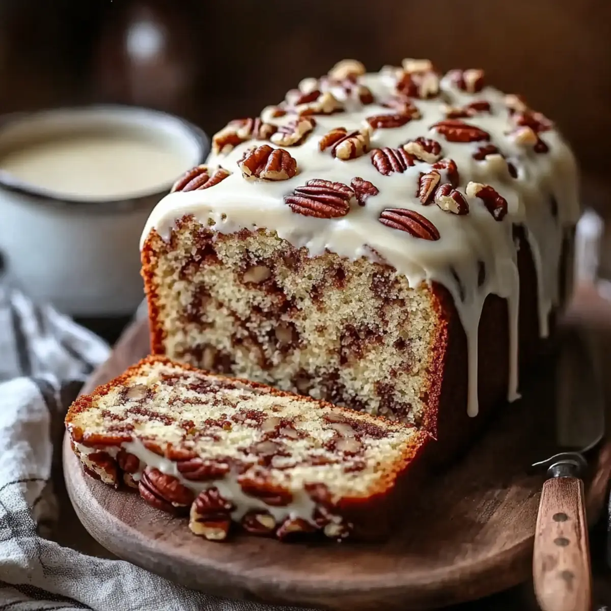 Butter Pecan Cake Loaf with Cream Cheese Icing
