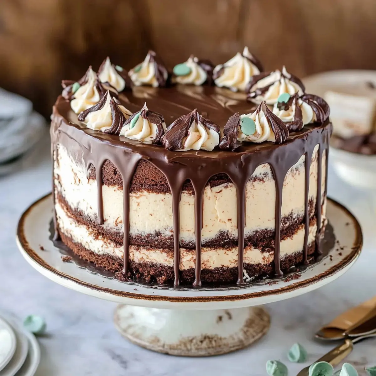 Cheesecake Stuffed Chocolate Cake