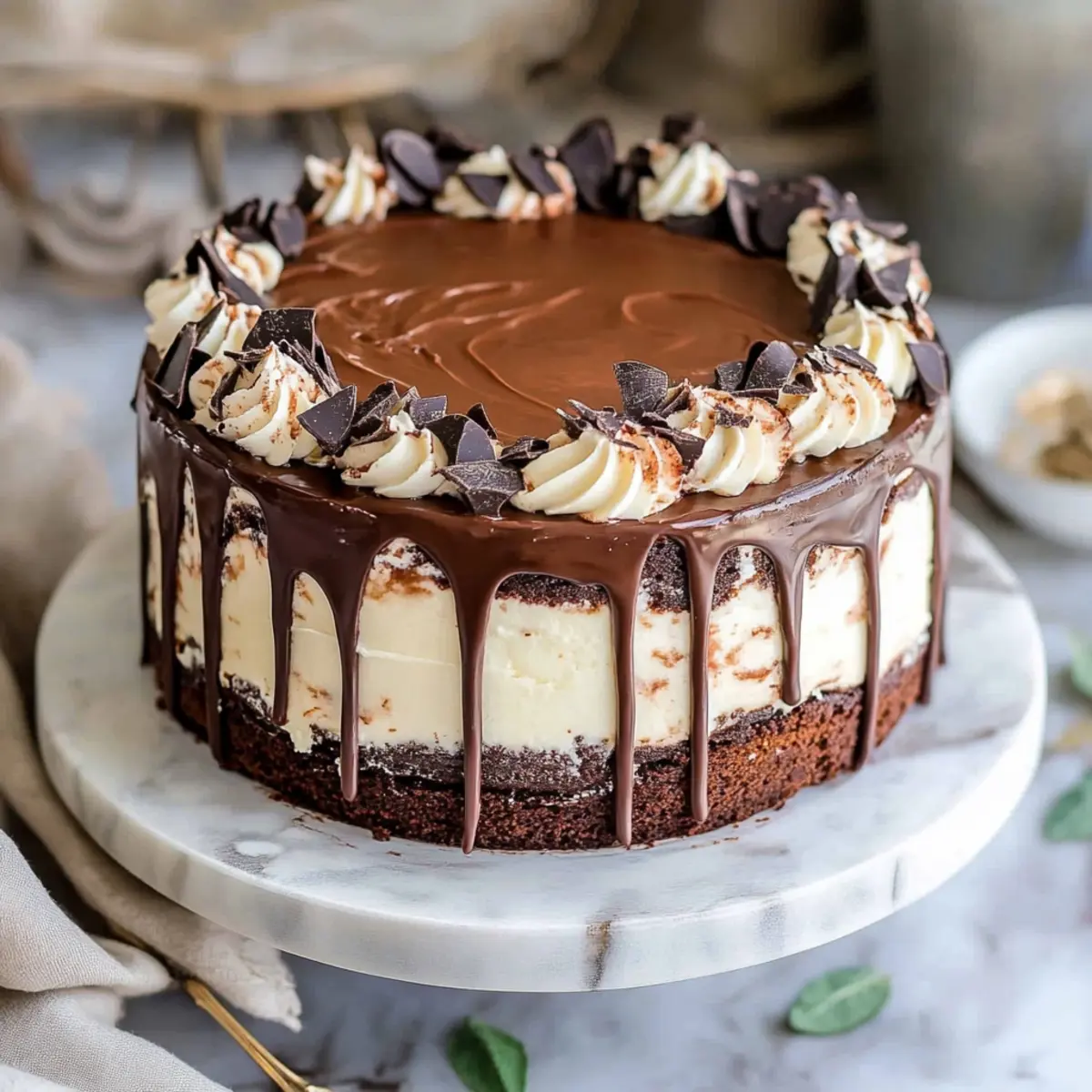 Cheesecake Stuffed Chocolate Cake