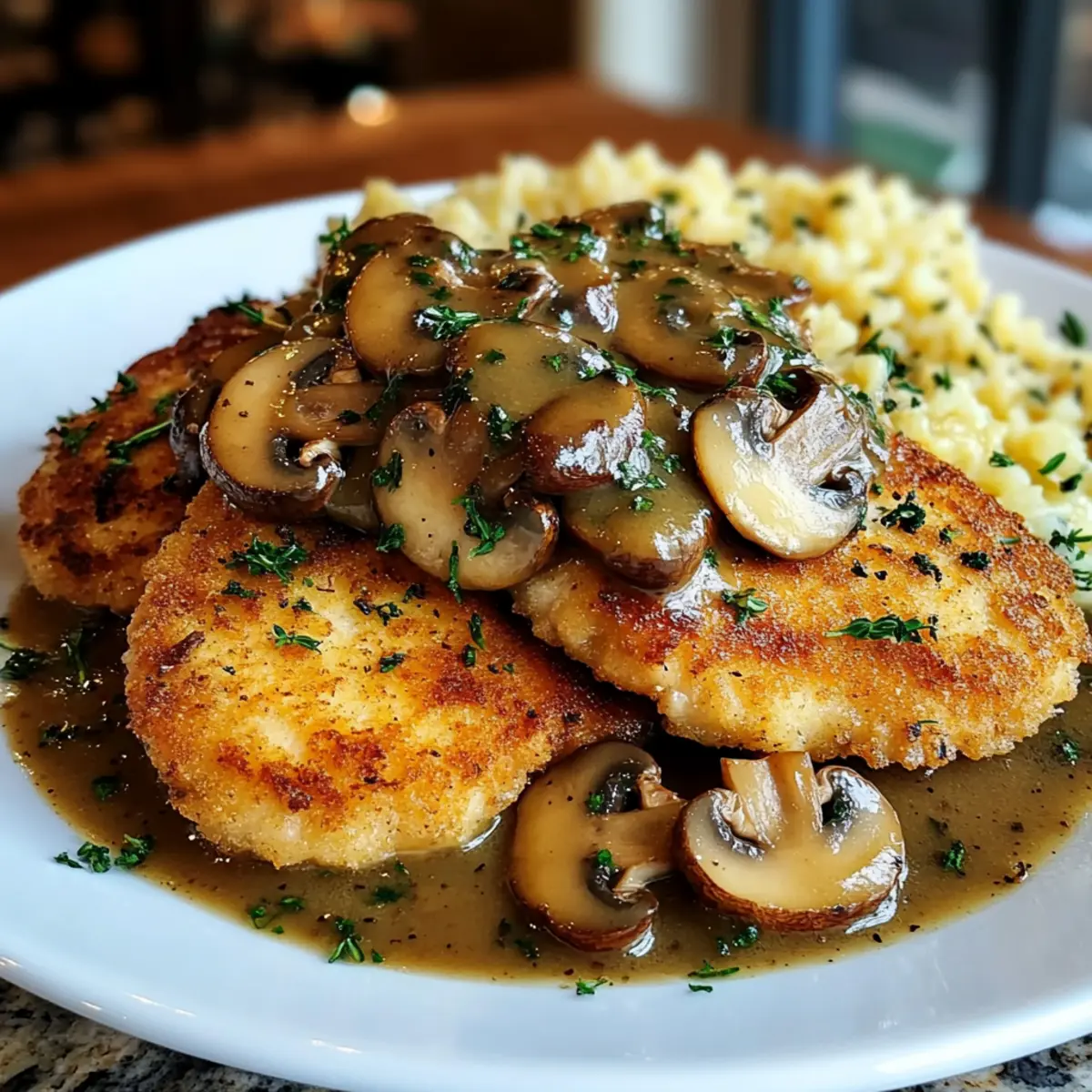 Chicken Schnitzel with Mushroom Gravy
