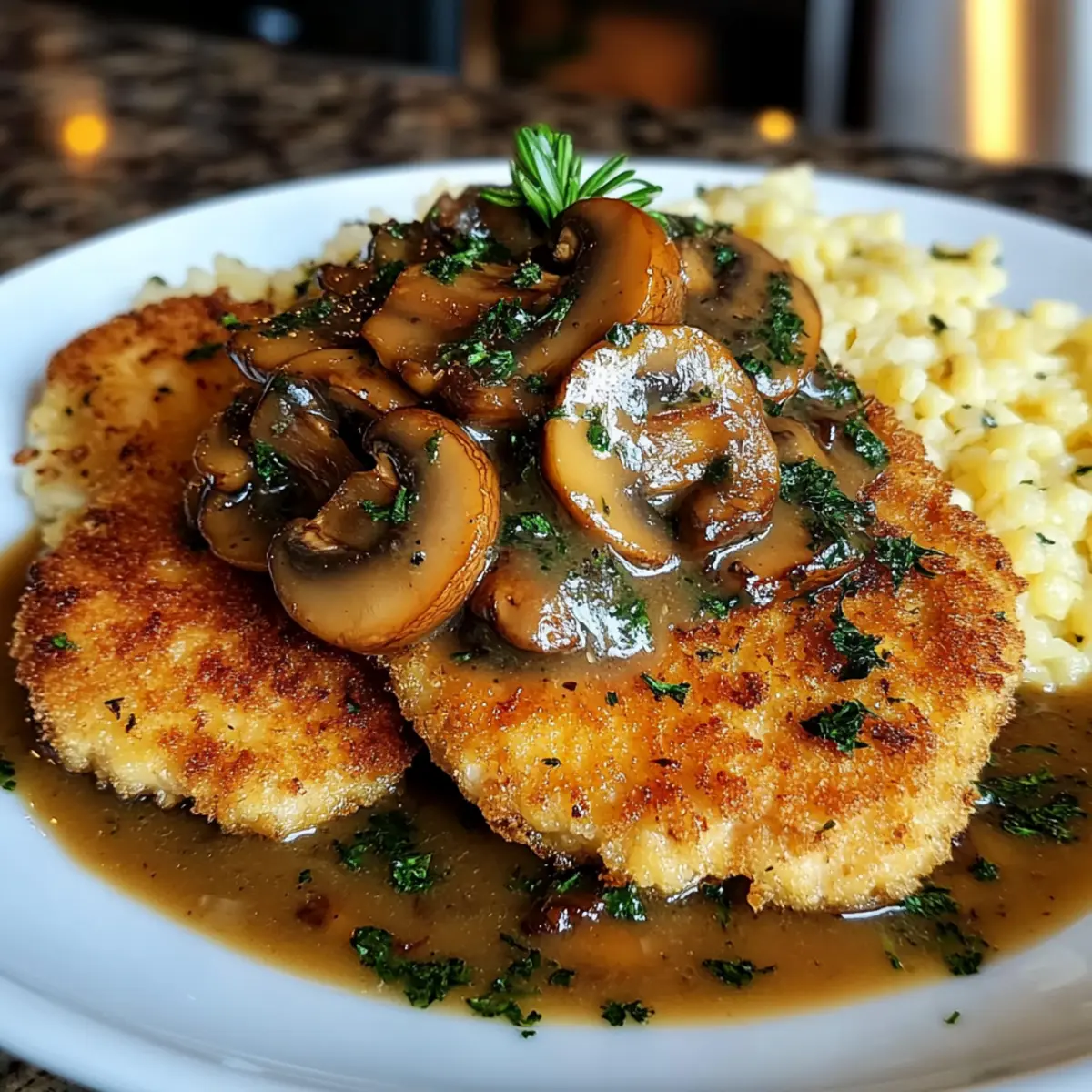 Chicken Schnitzel with Mushroom Gravy