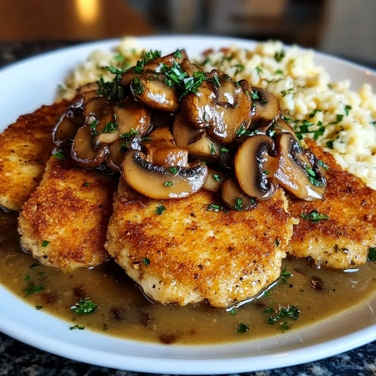 Chicken Schnitzel with Mushroom Gravy