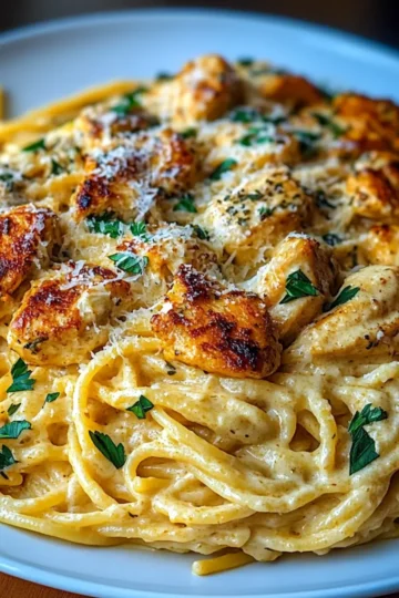 Creamy Garlic Parmesan Chicken Spaghetti
